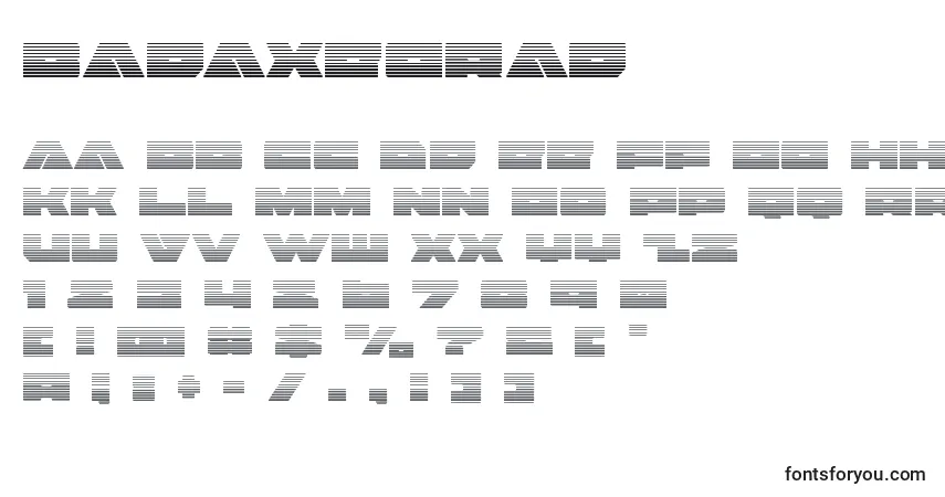Шрифт Badaxegrad (120477) – алфавит, цифры, специальные символы