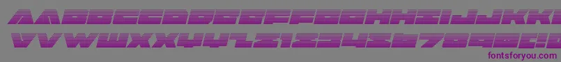 フォントbadaxegradital – 紫色のフォント、灰色の背景