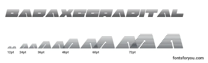 Badaxegradital (120478) Font Sizes