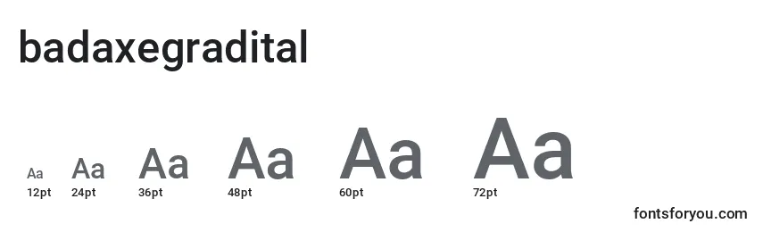 Размеры шрифта Badaxegradital (120479)