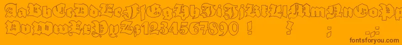 GrobehandO Font – Brown Fonts on Orange Background