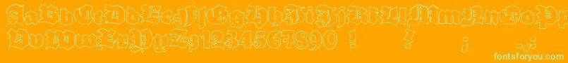 GrobehandO-fontti – vihreät fontit oranssilla taustalla