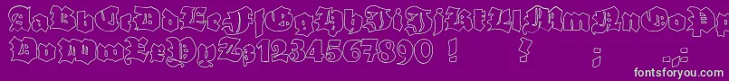 GrobehandO Font – Green Fonts on Purple Background