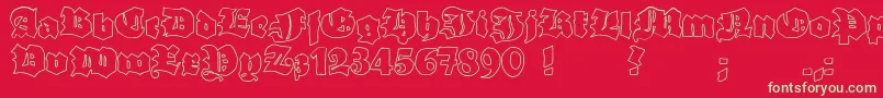 GrobehandO Font – Green Fonts on Red Background