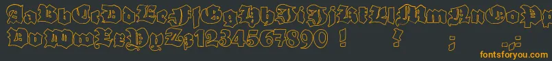 GrobehandO-Schriftart – Orangefarbene Schriften auf schwarzem Hintergrund