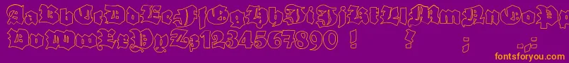 GrobehandO Font – Orange Fonts on Purple Background