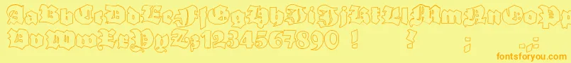 GrobehandO Font – Orange Fonts on Yellow Background