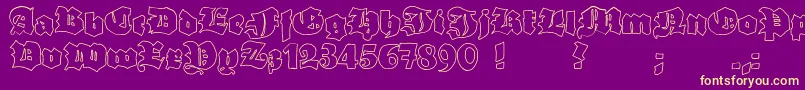 GrobehandO Font – Yellow Fonts on Purple Background