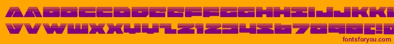 badaxehalf-Schriftart – Violette Schriften auf orangefarbenem Hintergrund