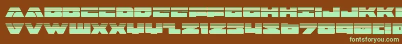 Czcionka badaxehalf – zielone czcionki na brązowym tle