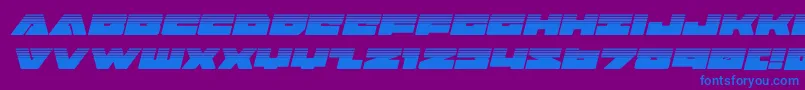 badaxehalfital-Schriftart – Blaue Schriften auf violettem Hintergrund