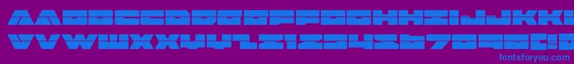 badaxelaser Font – Blue Fonts on Purple Background