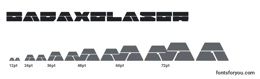 Размеры шрифта Badaxelaser (120486)
