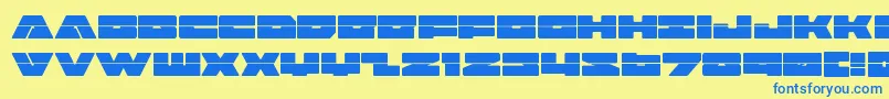 badaxelaser Font – Blue Fonts on Yellow Background