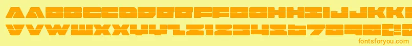 badaxelaser-Schriftart – Orangefarbene Schriften auf gelbem Hintergrund