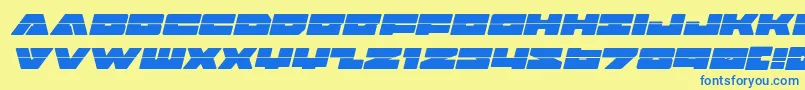 Шрифт badaxelaserital – синие шрифты на жёлтом фоне