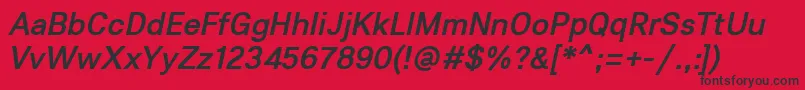 Lunchtype23MediumItalic Font – Black Fonts on Red Background