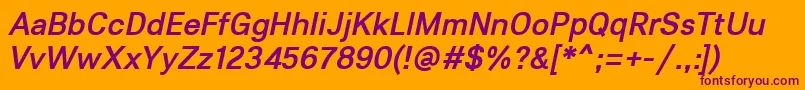 Lunchtype23MediumItalic Font – Purple Fonts on Orange Background