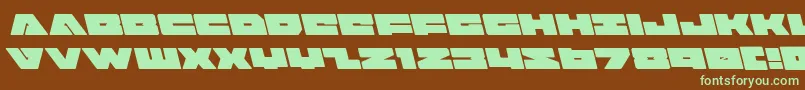 badaxeleft-fontti – vihreät fontit ruskealla taustalla