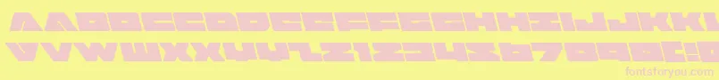 badaxeleft-fontti – vaaleanpunaiset fontit keltaisella taustalla