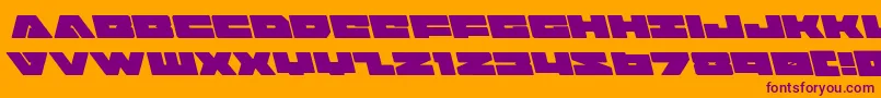 badaxeleft-fontti – violetit fontit oranssilla taustalla