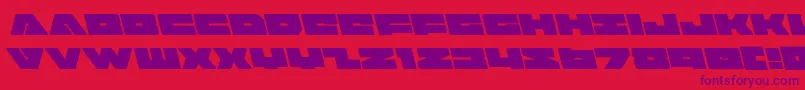 badaxeleft-Schriftart – Violette Schriften auf rotem Hintergrund