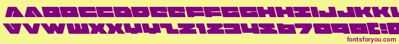 badaxeleft Font – Purple Fonts on Yellow Background