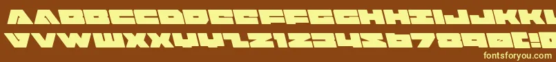 badaxeleft-fontti – keltaiset fontit ruskealla taustalla