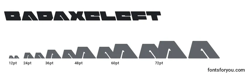 Badaxeleft (120491) Font Sizes