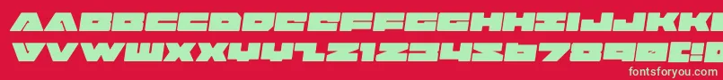 フォントbadaxesemital – 赤い背景に緑の文字