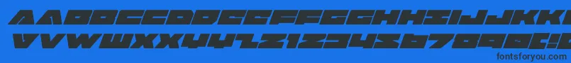 badaxesuperital Font – Black Fonts on Blue Background