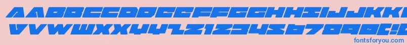 フォントbadaxesuperital – ピンクの背景に青い文字