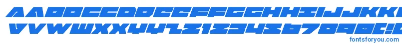 フォントbadaxesuperital – 白い背景に青い文字