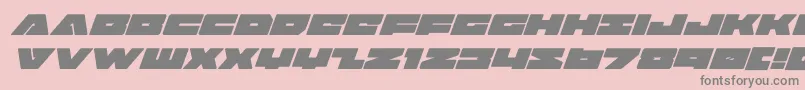 フォントbadaxesuperital – ピンクの背景に灰色の文字