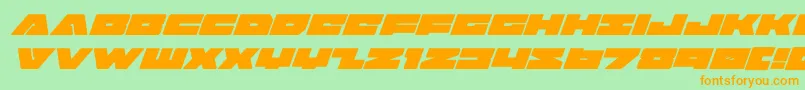 badaxesuperital-Schriftart – Orangefarbene Schriften auf grünem Hintergrund