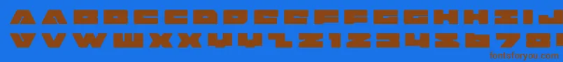 badaxetitle-fontti – ruskeat fontit sinisellä taustalla