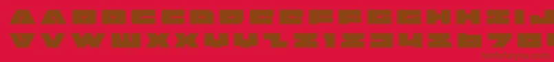badaxetitle-fontti – ruskeat fontit punaisella taustalla