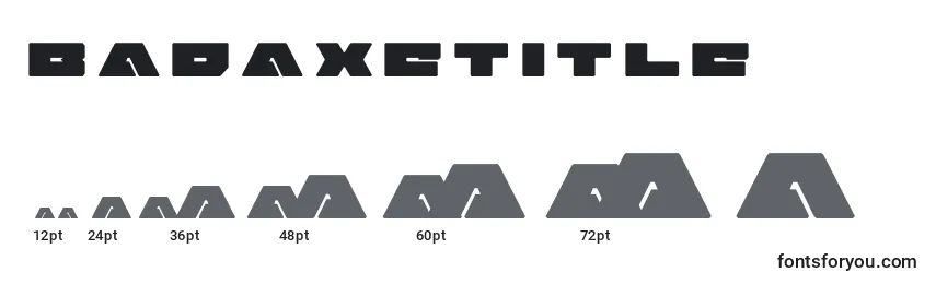Размеры шрифта Badaxetitle (120496)