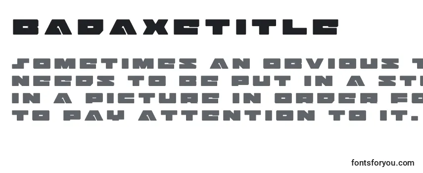 Badaxetitle (120496) フォントのレビュー