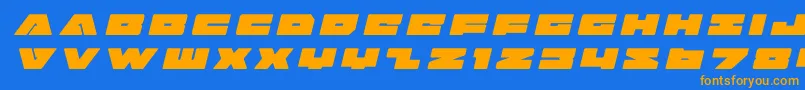 badaxetitleital Font – Orange Fonts on Blue Background
