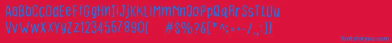 BadInk Font – Blue Fonts on Red Background