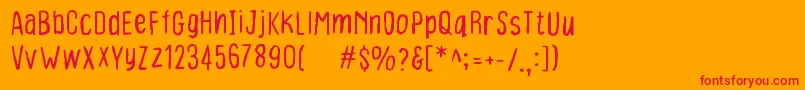 BadInk Font – Red Fonts on Orange Background