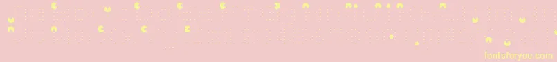 Videobeast80s-Schriftart – Gelbe Schriften auf rosa Hintergrund
