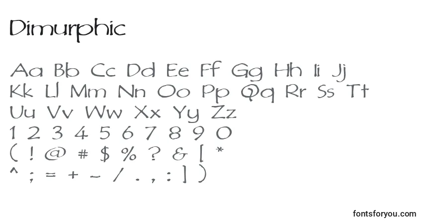 Czcionka Dimurphic – alfabet, cyfry, specjalne znaki