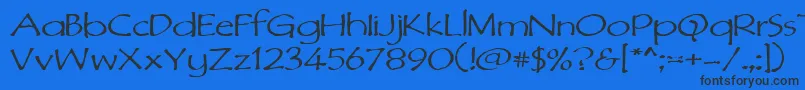 フォントDimurphic – 黒い文字の青い背景