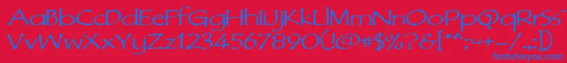 Dimurphic-Schriftart – Blaue Schriften auf rotem Hintergrund