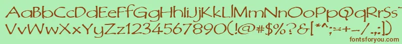 Czcionka Dimurphic – brązowe czcionki na zielonym tle