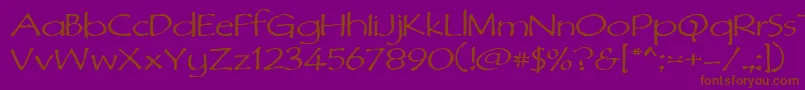 Dimurphic-Schriftart – Braune Schriften auf violettem Hintergrund