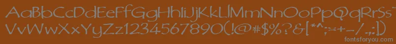 フォントDimurphic – 茶色の背景に灰色の文字