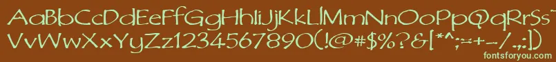 Dimurphic-fontti – vihreät fontit ruskealla taustalla